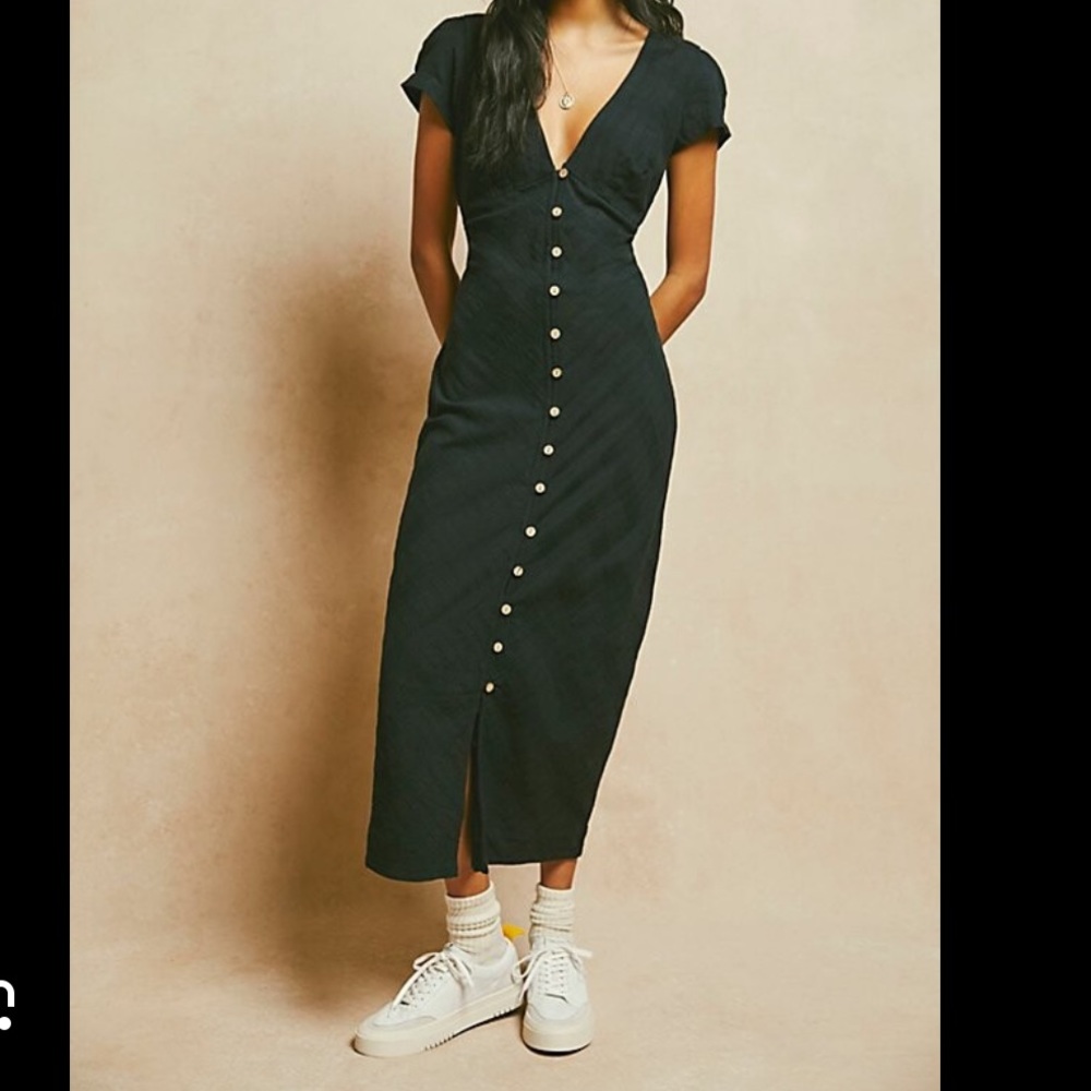 Free people black  long dress